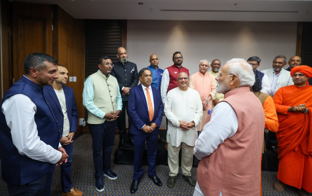 PM Modi Meets Indian Community Members in South Africa, Highlights Cultural & People-to-People Ties
